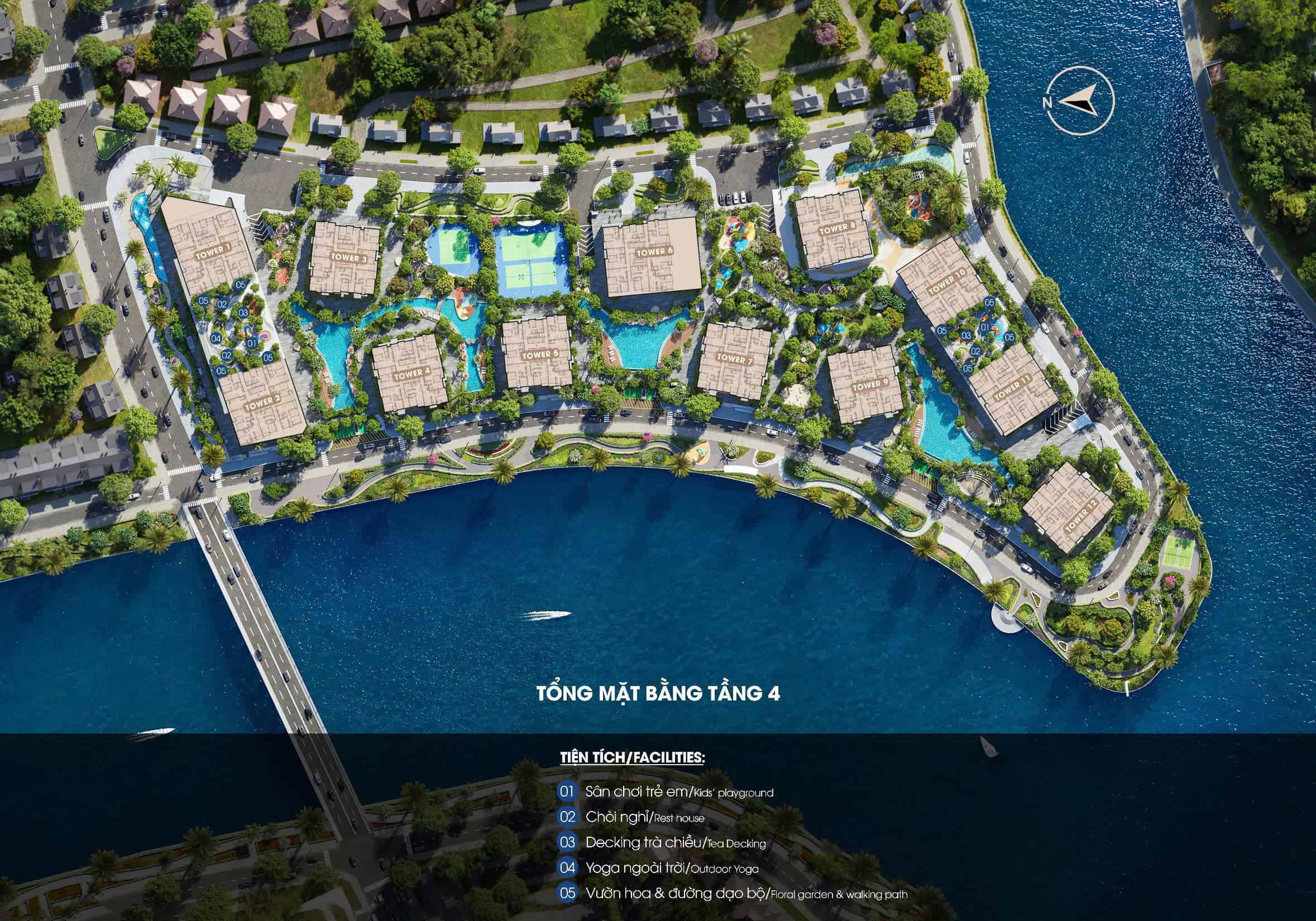 Mặt bằng tiện ích căn hộ The Prive tầng 4