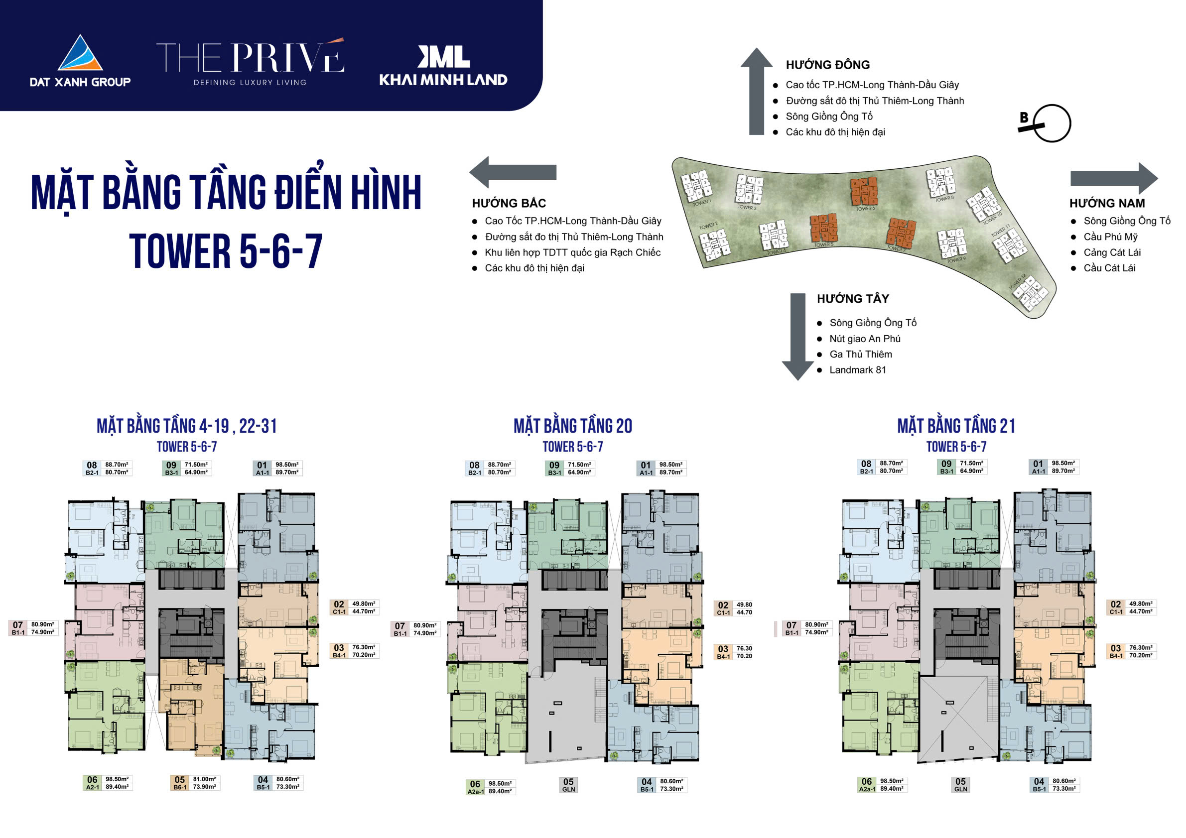 Mặt bằng toà 5 - 6 - 7 - 8 The Prive