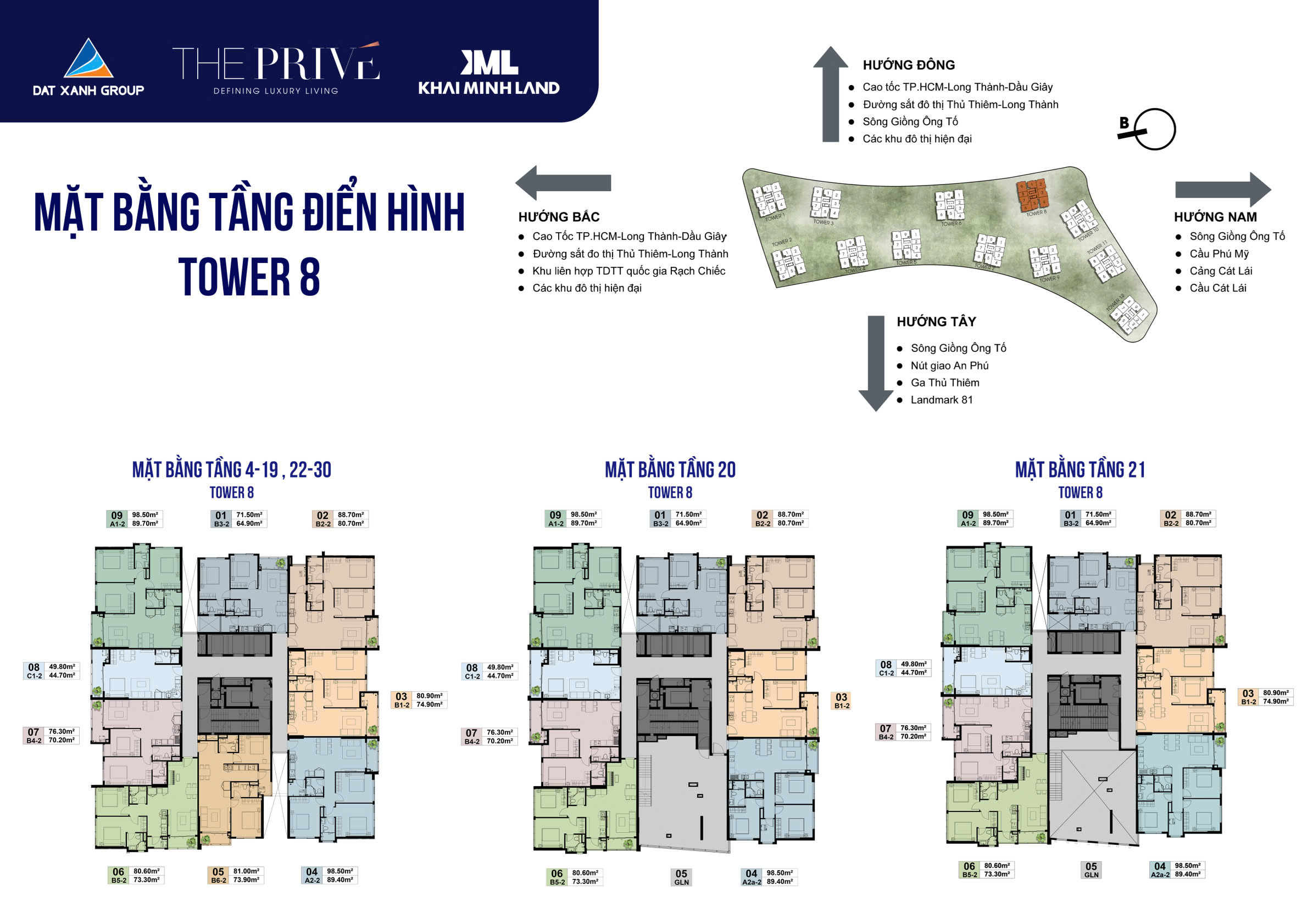 Mặt bằng toà 5 - 6 - 7 - 8 The Prive
