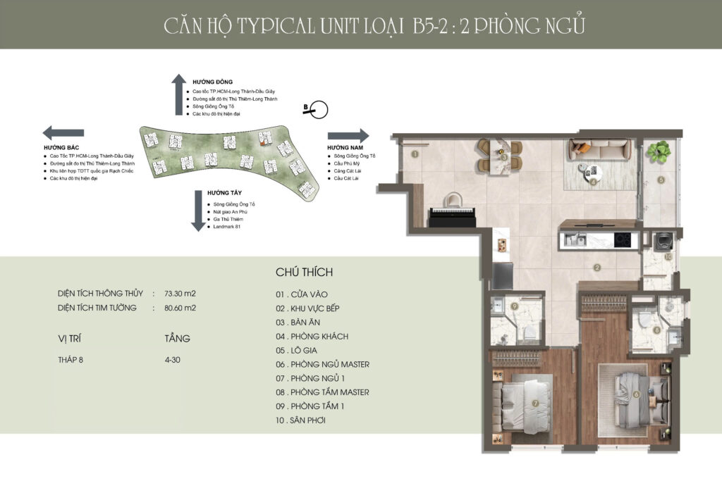 Thiết kế căn 3PN dự án The Prive Quận 2
